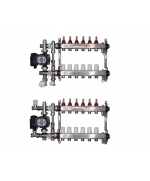 ВТП КОМПАКТ-Б.П-6 (с байпасом), комплект коллекторов  теплого пола на 6 контура