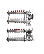 ВТП КОМПАКТ-Б.Л-7 (с байпасом), комплект коллекторов  теплого пола на 7 контура