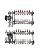 ВТП КОМПАКТ-Б.П-7 (с байпасом), комплект коллекторов  теплого пола на 7 контура