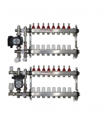 ВТП КОМПАКТ-Б.П-8 (с байпасом), комплект коллекторов  теплого пола на 8 контура
