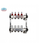 Коллекторная группа ВТП 4 выхода, нержавеющая сталь, с расходомерами tn, без термометров заглушка