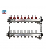 Коллекторная группа 8 контуров гайки слева, электронные термометры А40.Ртн.08.НГ/ВР.ЭТ ВТП