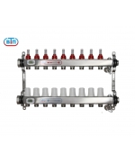 Коллекторная группа 9 контуров гайки слева, электронные термометры А40.Ртн.09.НГ/ВР.ЭТ ВТП