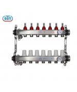 Коллекторная группа 7 контуров гайки справа, БМ термометры А40.Ртн.07.ВР/НГ.БТ ВТП