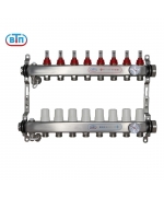 Коллекторная группа 8 контуров гайки справа, БМ термометры А40.Ртн.08.ВР/НГ.БТ ВТП