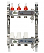 Коллекторная группа ВТП 3 выхода с расходомерами tn, электронными термометрами, воздухоотводчиками
