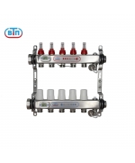 Коллекторная группа 5 контуров гайки слева, электронные термометры А40.Ртн.05.НГ/ВР.ЭТ ВТП