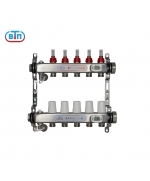 Коллекторная группа 5 контуров гайки справа, электронные термометры А40.Ртн.05.ВР/НГ.ЭТ ВТП