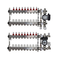 ВТП КОМПАКТ-Б.Л-9 (с байпасом), комплект коллекторов  теплого пола на 9 контура