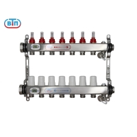 Коллекторная группа 7 контуров гайки слева, электронные термометры А40.Ртн.07.НГ/ВР.ЭТ ВТП