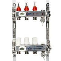 Коллекторная группа ВТП 3 выхода с расходомерами tn, электронными термометрами, воздухоотводчиками