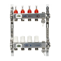 Коллекторная группа 4 выхода электронный термометр с расходомерами и воздухоотводчиками нержавейка