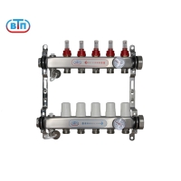 Коллекторная группа 5 контуров гайки справа, БМ термометры А40.Ртн.05.ВР/НГ.БТ ВТП