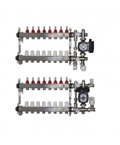 ВТП КОМПАКТ-Б.Л-8 (с байпасом), комплект коллекторов  теплого пола на 8 контура