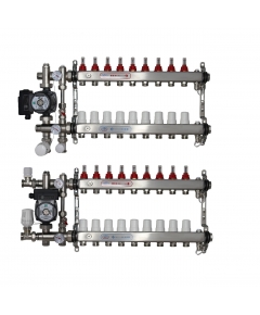 ВТП КОМПАКТ-Б.П-9 (с байпасом), комплект коллекторов  теплого пола на 9 контура