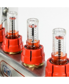 Коллекторная группа ВТП 7 выхода, нержавеющая сталь, с расходомерами tn, без термометров заглушка