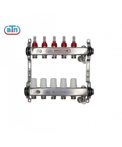Коллекторная группа ВТП 5 выхода, нержавеющая сталь, с расходомерами tn, без термометров заглушка
