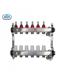 Коллекторная группа ВТП 6 выхода, нержавеющая сталь, с расходомерами tn, без термометров заглушка