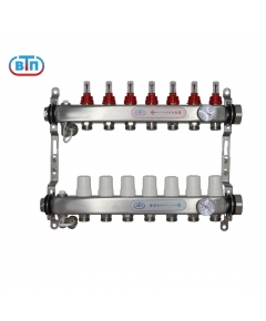 Коллекторная группа 7 контуров гайки справа, БМ термометры А40.Ртн.07.ВР/НГ.БТ ВТП