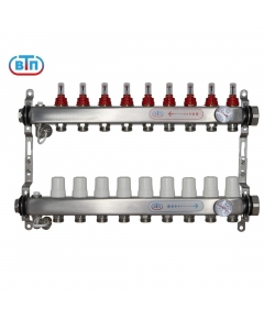 Коллекторная группа 9 контуров гайки справа, БМ термометры А40.Ртн.09.ВР/НГ.БТ ВТП