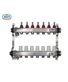Коллекторная группа 7 контуров гайки справа, электронные термометры А40.Ртн.07.ВР/НГ.ЭТ ВТП