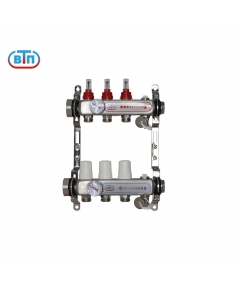 Коллекторная группа 3 контура гайки слева, БМ термометры А40.Ртн.03.НГ/ВР.БТ ВТП