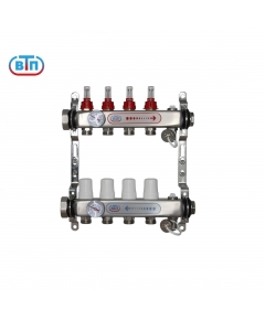 Коллекторная группа 4 контура гайки слева, БМ термометры А40.Ртн.04.НГ/ВР.БТ ВТП