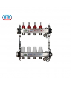 Коллекторная группа 4 контура гайки слева, электронные термометры А40.Ртн.04.НГ/ВР.ЭТ ВТП