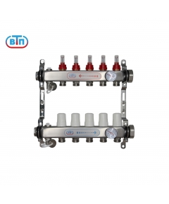 Коллекторная группа 5 контуров гайки справа, БМ термометры А40.Ртн.05.ВР/НГ.БТ ВТП