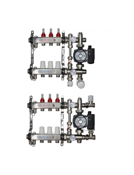 ВТП КОМПАКТ-Б.Л-3 (с байпасом), комплект коллекторов  теплого пола на 3 контура