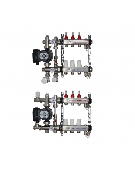 ВТП КОМПАКТ-Б.П-3 (с байпасом), комплект коллекторов  теплого пола на 3 контура
