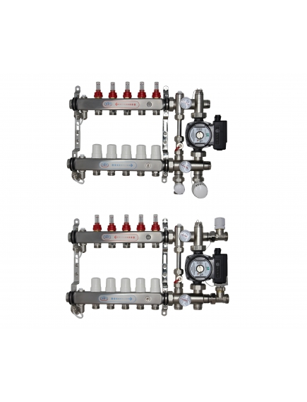 ВТП КОМПАКТ-Б.Л-5 (с байпасом), комплект коллекторов  теплого пола на 5 контура