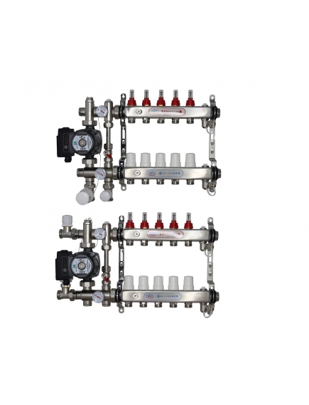 ВТП КОМПАКТ-Б.П-5 (с байпасом), комплект коллекторов  теплого пола на 5 контура