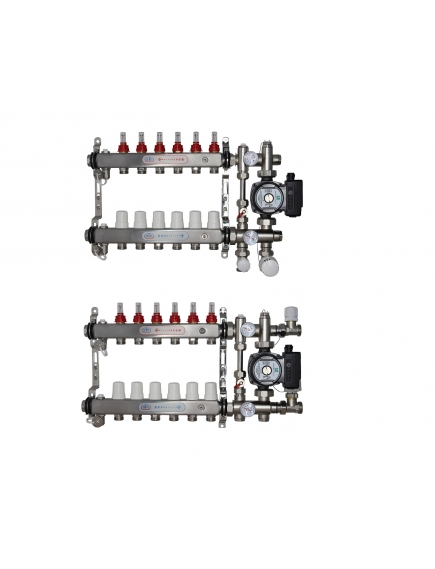 ВТП КОМПАКТ-Б.Л-6 (с байпасом), комплект коллекторов  теплого пола на 6 контура