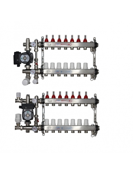 ВТП КОМПАКТ-Б.П-7 (с байпасом), комплект коллекторов  теплого пола на 7 контура