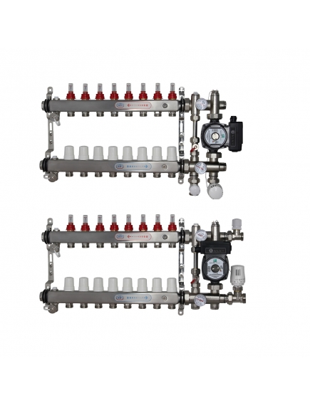 ВТП КОМПАКТ-Б.Л-8 (с байпасом), комплект коллекторов  теплого пола на 8 контура