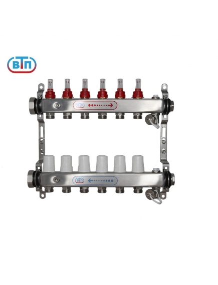 Коллекторная группа 6 контуров гайки слева А40.Ртн.06.НГ/ВР.ОТ ВТП