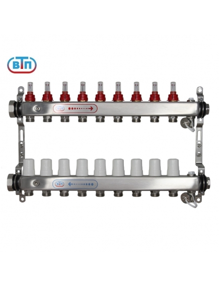 Коллекторная группа 9 контуров гайки слева А40.Ртн.09.НГ/ВР.ОТ ВТП