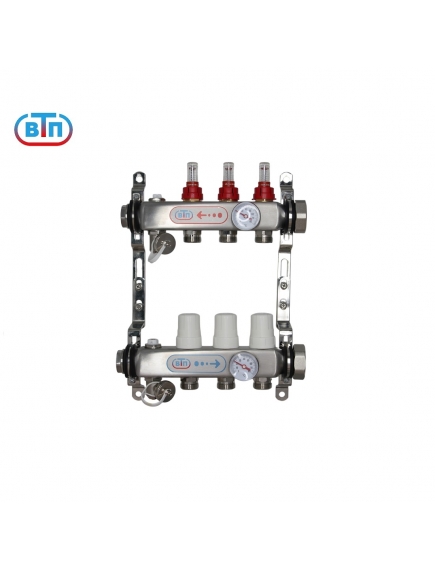 Коллекторная группа 3 контура гайки справа, БМ термометры А40.Ртн.03.ВР/НГ.БТ ВТП