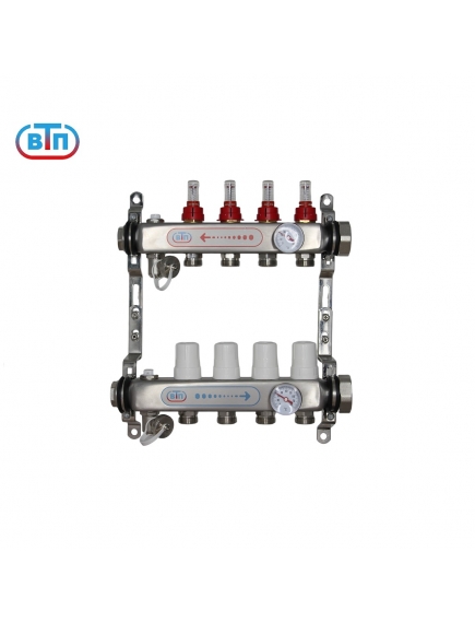Коллекторная группа 4 контура гайки справа, БМ термометры А40.Ртн.04.ВР/НГ.БТ ВТП