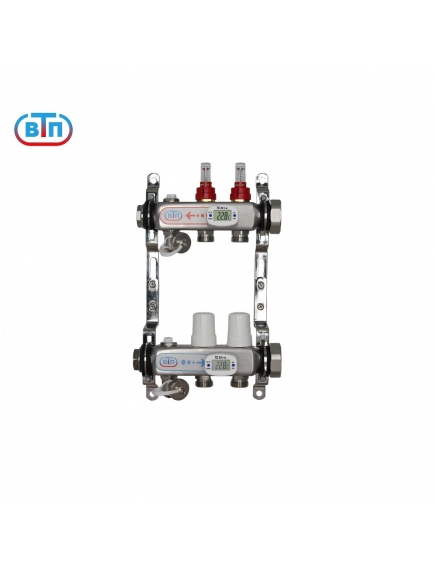Коллекторная группа 2 контура гайки справа, электронные термометры А40.Ртн.02.ВР/НГ.ЭТ ВТП