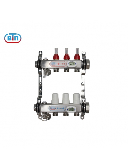 Коллекторная группа 3 контура гайки справа, электронные термометры А40.Ртн.03.ВР/НГ.ЭТ ВТП