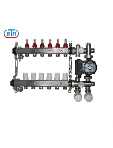 ВТП КОМБО.Л 6 контуров, комплект коллекторов теплого пола