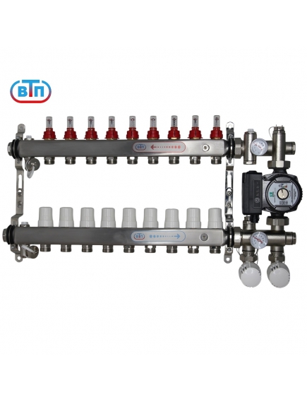 ВТП КОМБО.Л 9 контуров, комплект коллекторов теплого пола