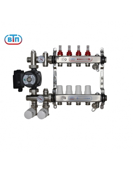 ВТП КОМБО.П 4 контура, комплект коллекторов теплого пола