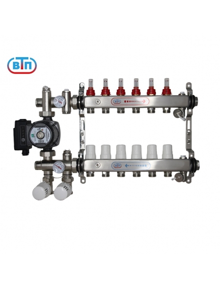 ВТП КОМБО.П 6 контуров, комплект коллекторов теплого пола