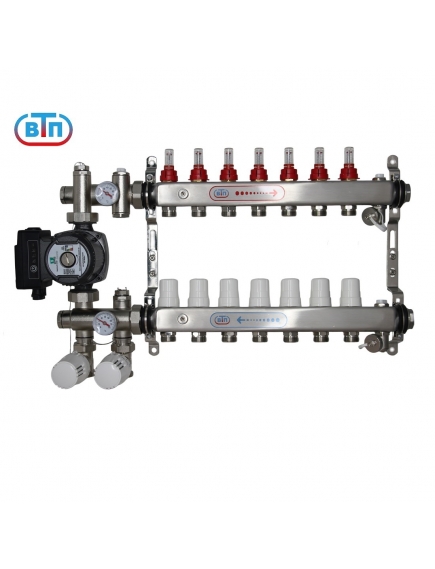 ВТП КОМБО.П 7 контуров, комплект коллекторов теплого пола