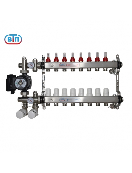 ВТП КОМБО.П 8 контуров, комплект коллекторов теплого пола