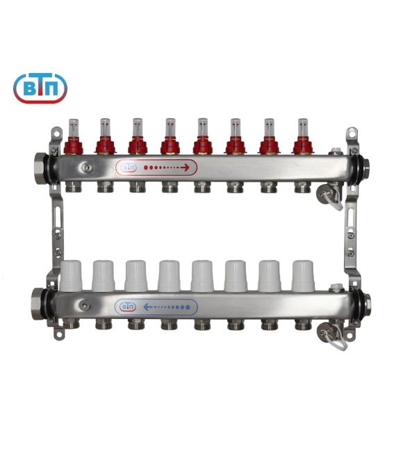 Коллекторная группа 8 контуров гайки слева А40.Ртн.08.НГ/ВР.ОТ ВТП