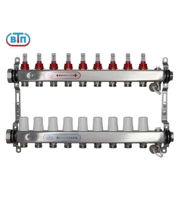 Коллекторная группа 9 контуров гайки слева А40.Ртн.09.НГ/ВР.ОТ ВТП